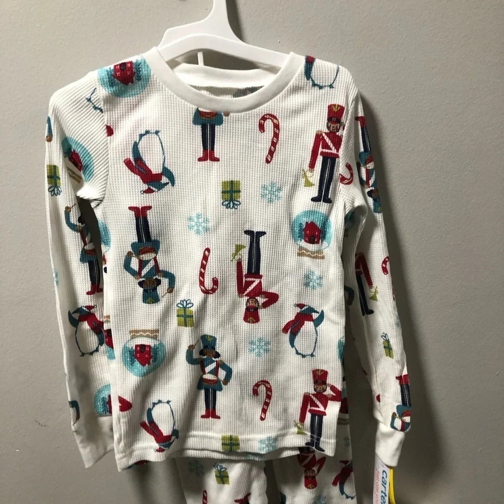 NWT Carter's Just One You Size 6 Christmas Nutcracker Waffle Thermal Pajamas